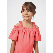 Mayoral Older Girls Coral Poplin Top